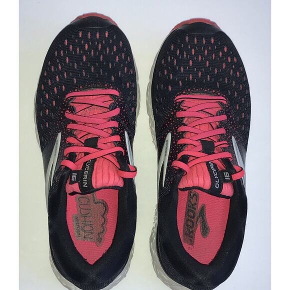 Brooks Glycerin 16 Women's Sz 6.5B Black/Pink Walking Training Running Sneakers - Picture 7 of 16